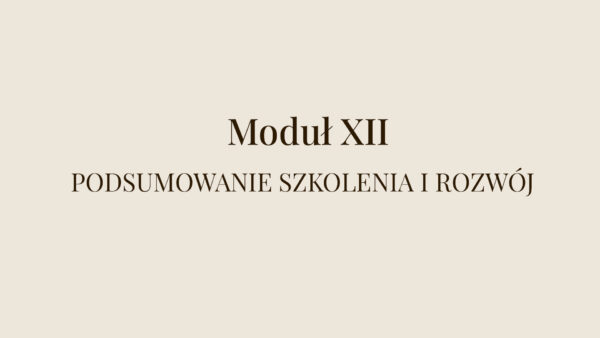 Szkolenie Moduł 12